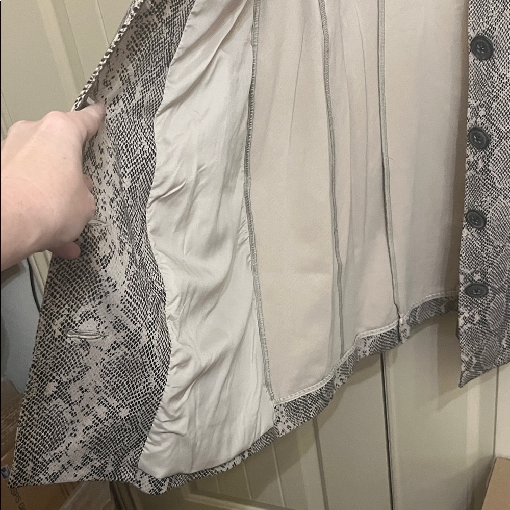 CAbi Snake-Print Button-Front Coat - Picture 9 of 12